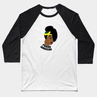 Jamaica Flag, Proud Jamaican Woman, Jamaica Flag, Afro Rasta Baseball T-Shirt